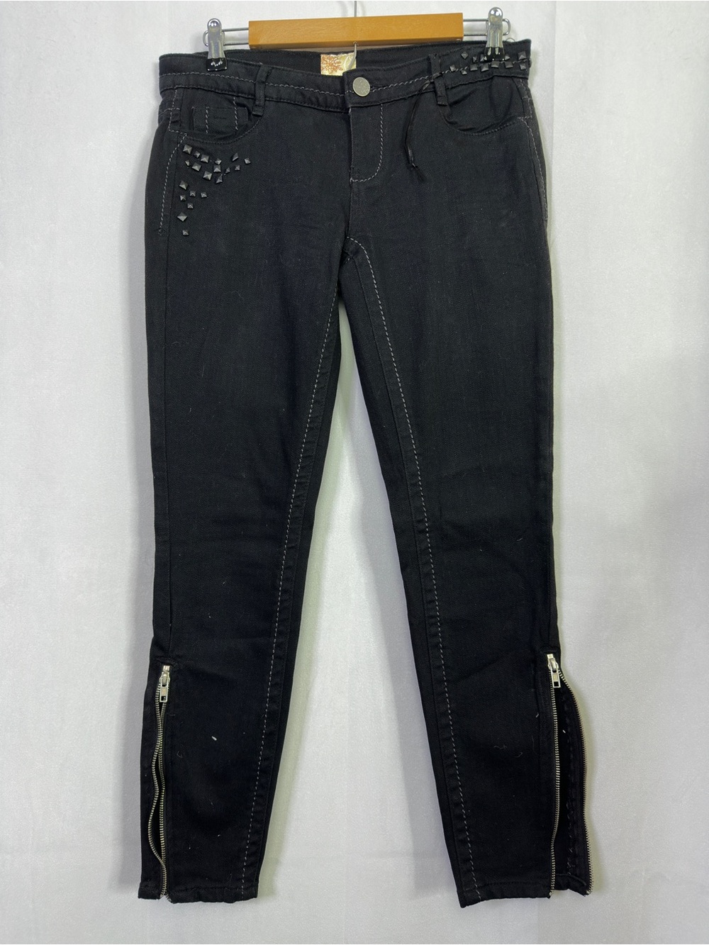 Arden B. Skinny Jeans Gothic Black 6 Denim Punk Womens Classic Stretch